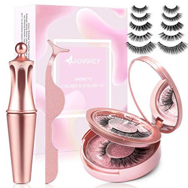 AOVSHEY Magnetische Wimpern mit Eyeliner & Zange